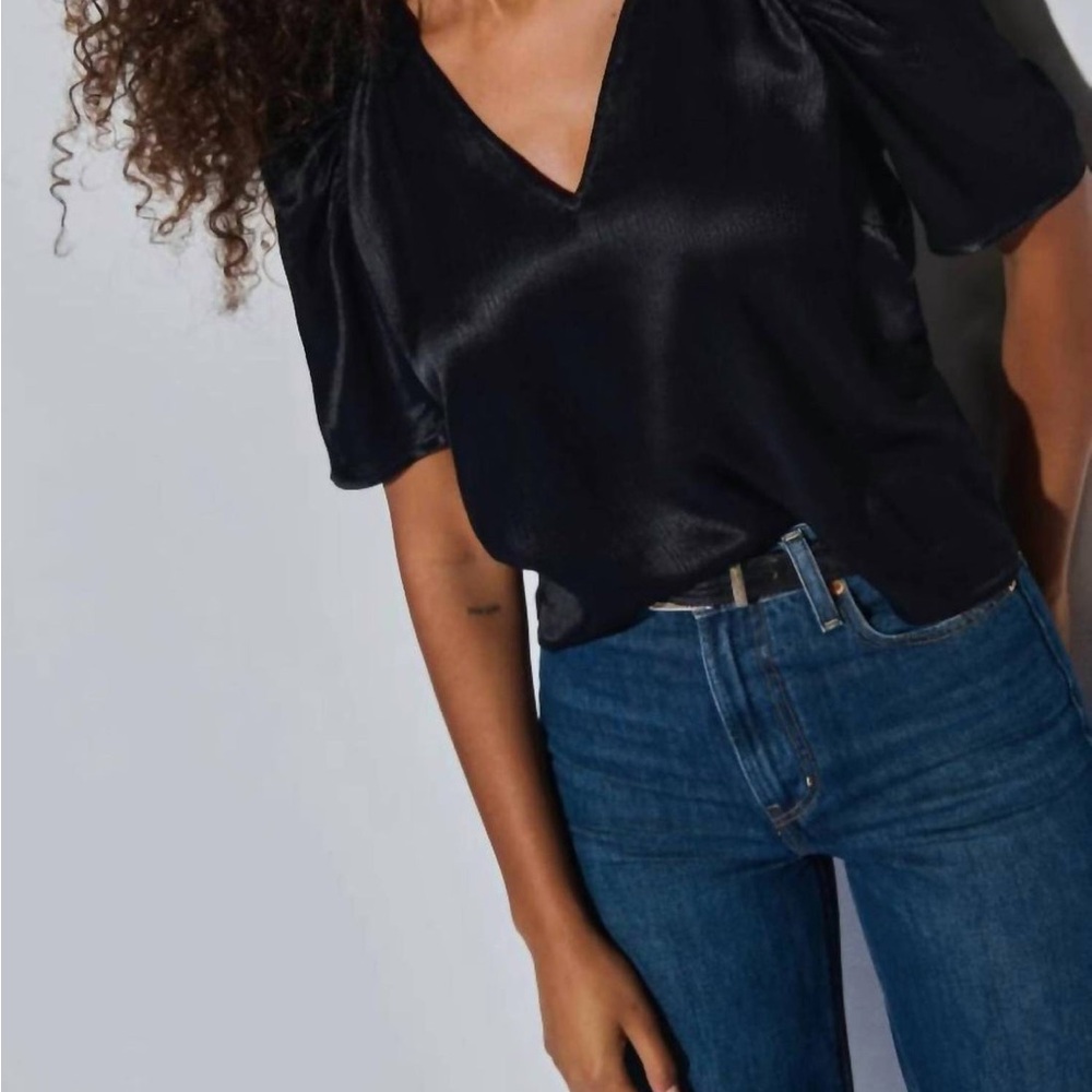 Nation LTD Black Satin Blouse